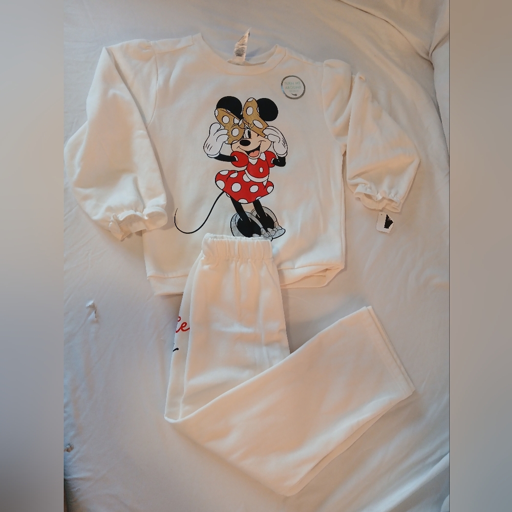 Disney Minnie Mouse Set - White  Size 6